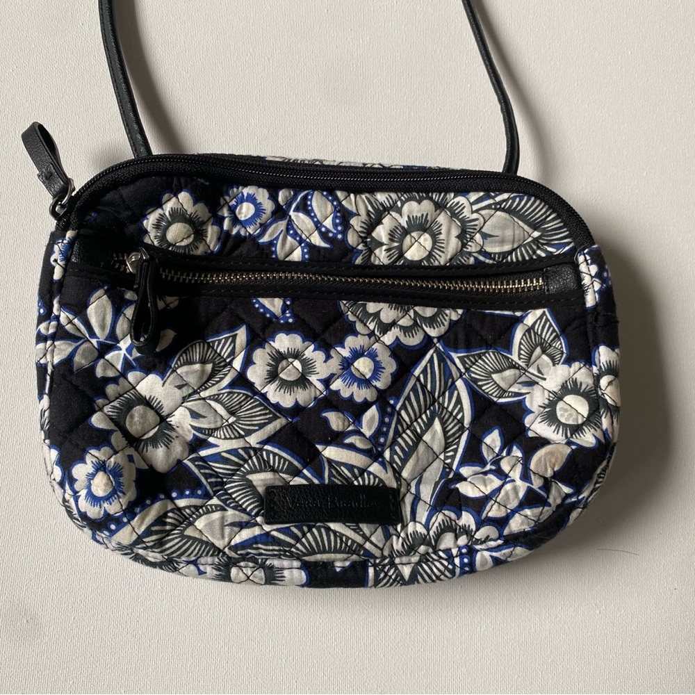 Vera Bradley Black and Blue Floral Crossbody Bag